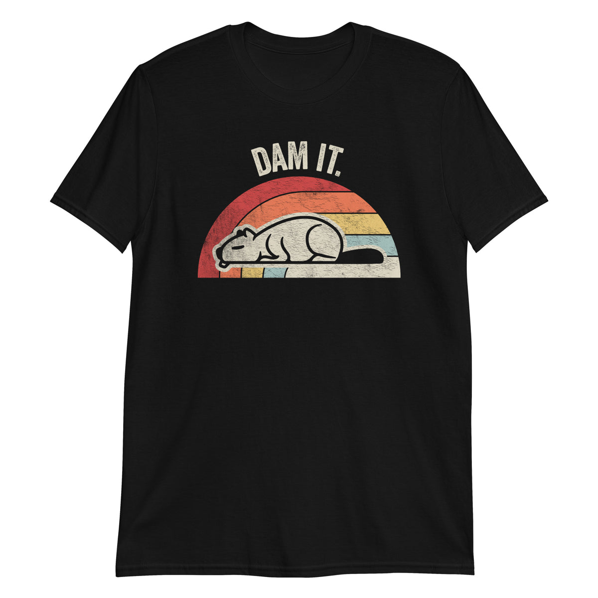 Dam It Funny Animal Lover Beaver Retro Vintage 80s Style T-Shirt