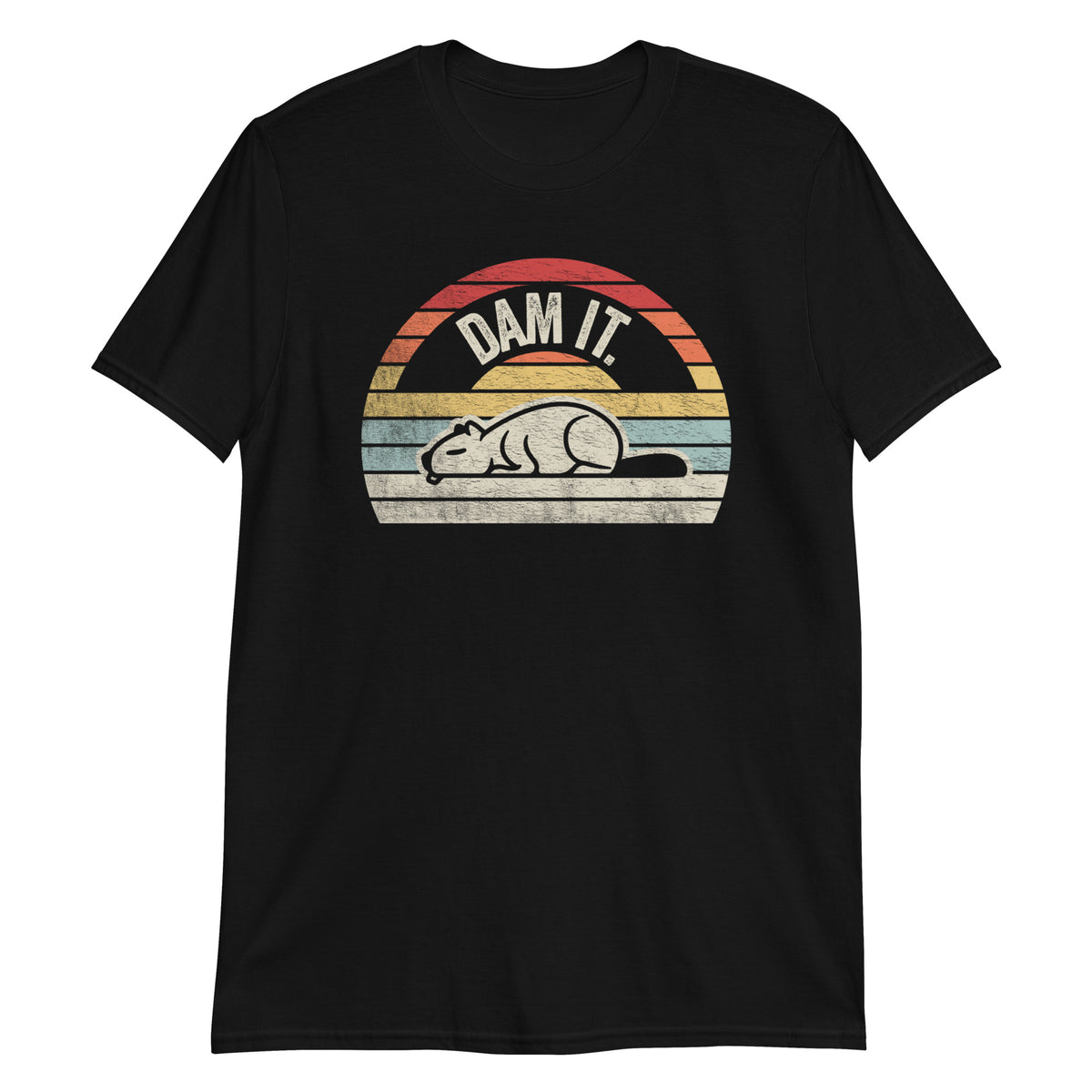 Dam It Funny Animal Lover Beaver Retro Vintage 80s Style T-Shirt