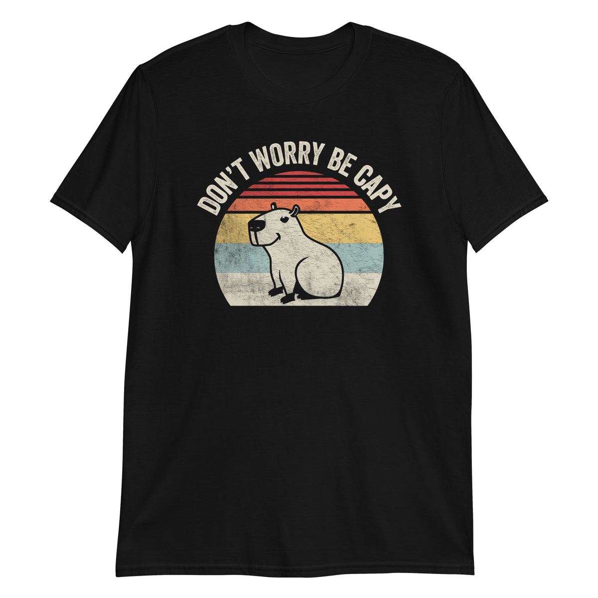 Don't Worry Be Cappy Vintage Retro Capybara Funny T-Shirt