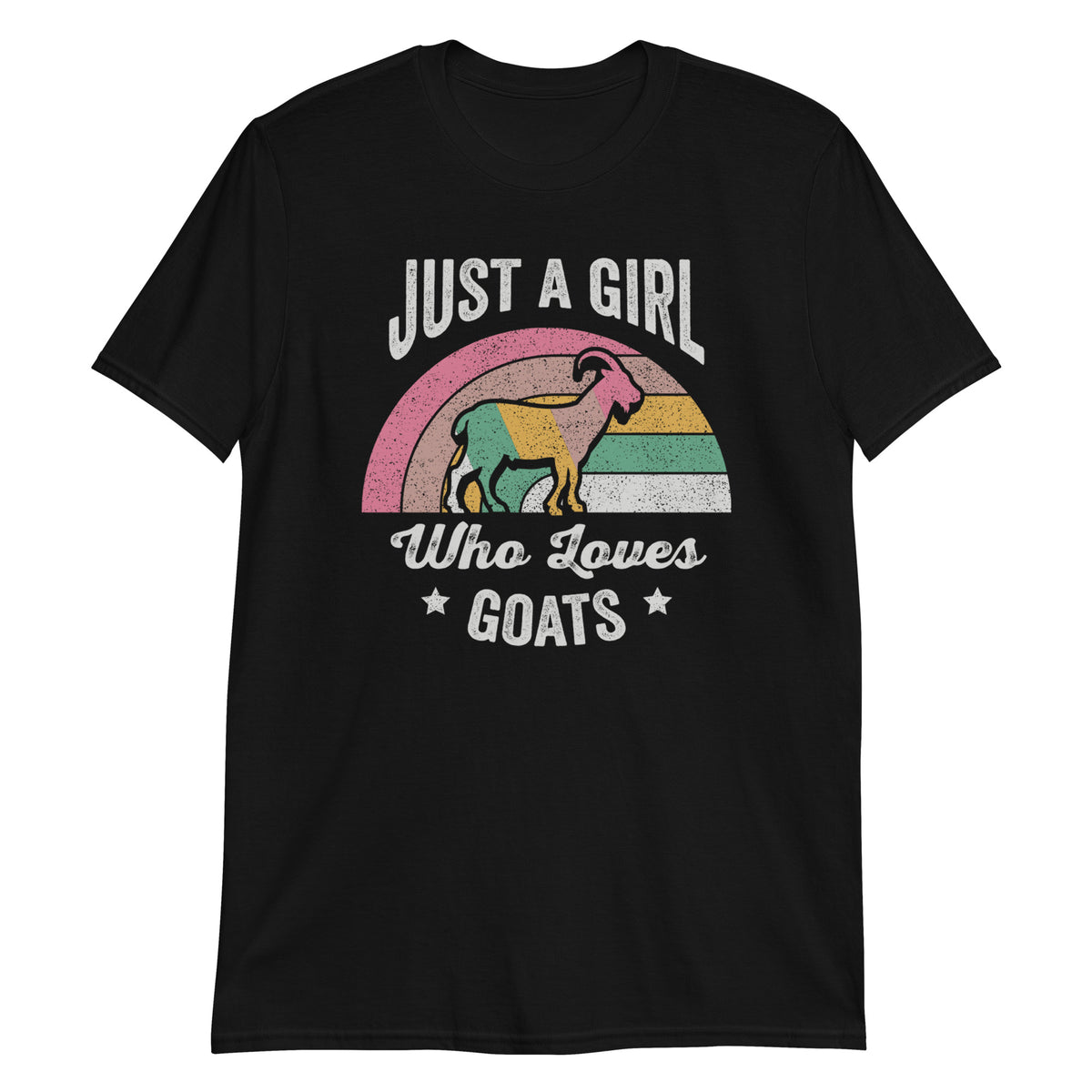 Just A Girl Who Loves Goats Goat Lover Retro Vintage T-Shirt