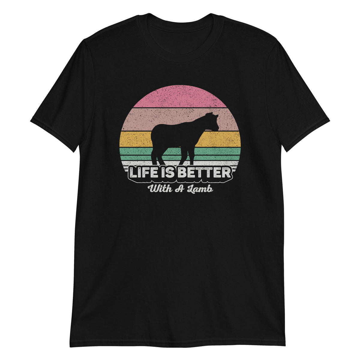 Life Is Better With A Lamb Farmer Funny Lamb Vintage Retro T-Shirt