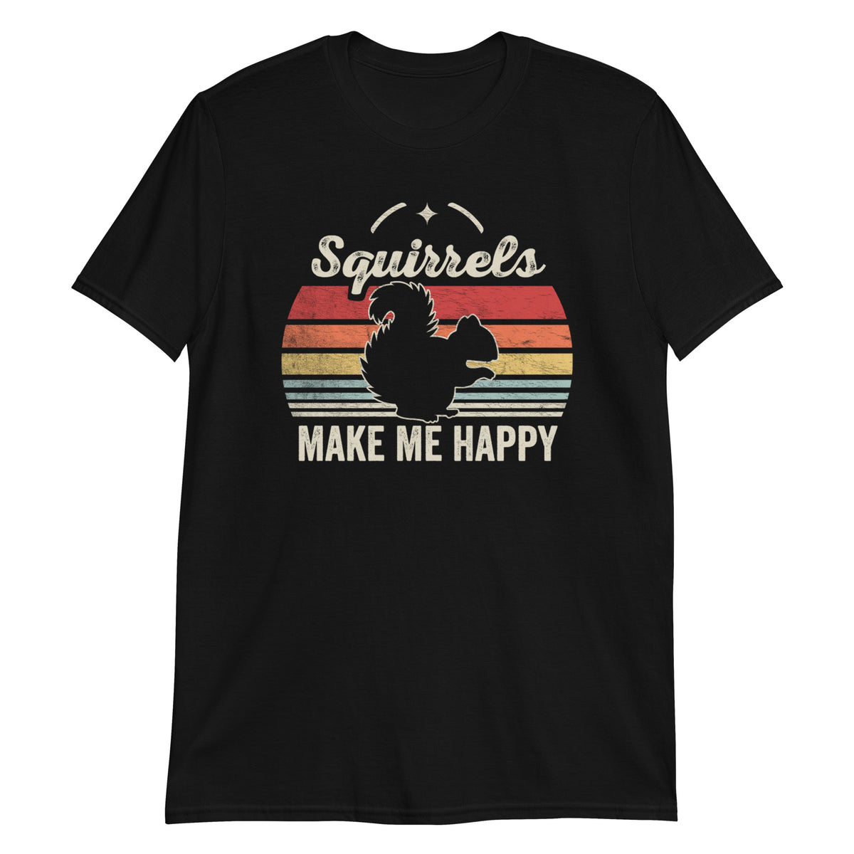 Squirrel Make Me Happy Squirrel Lover Funny Retro Vintage T-Shirt