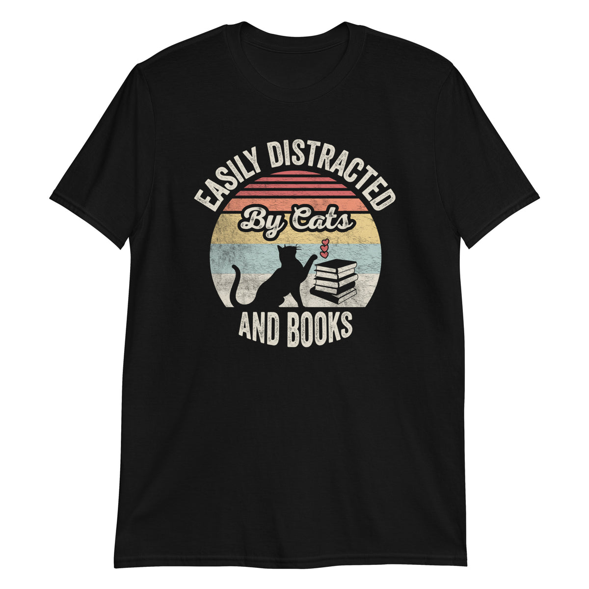 Easily Distracted By Cats & Books T-Shirt