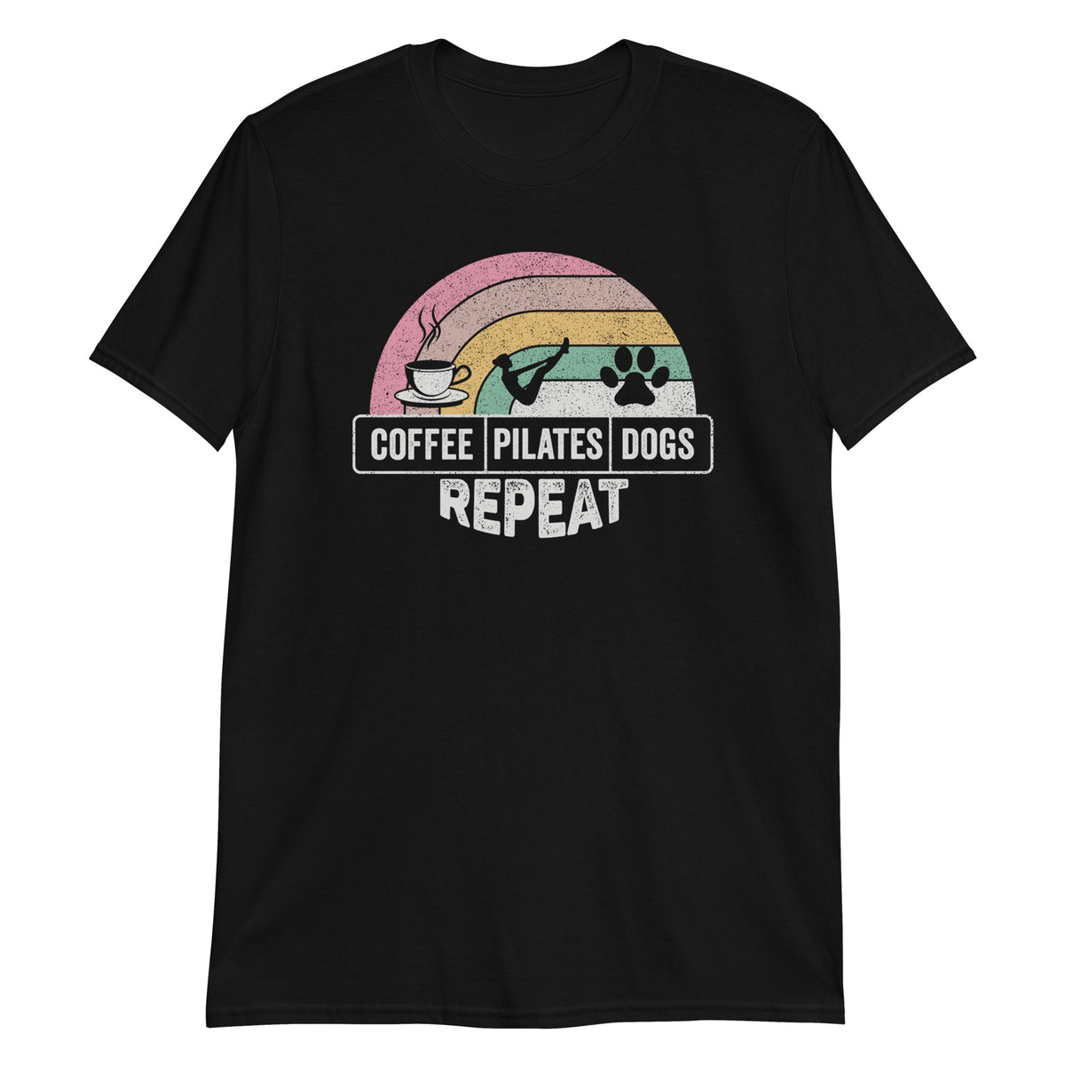 Coffee Pilates Dogs Repeat T-Shirt