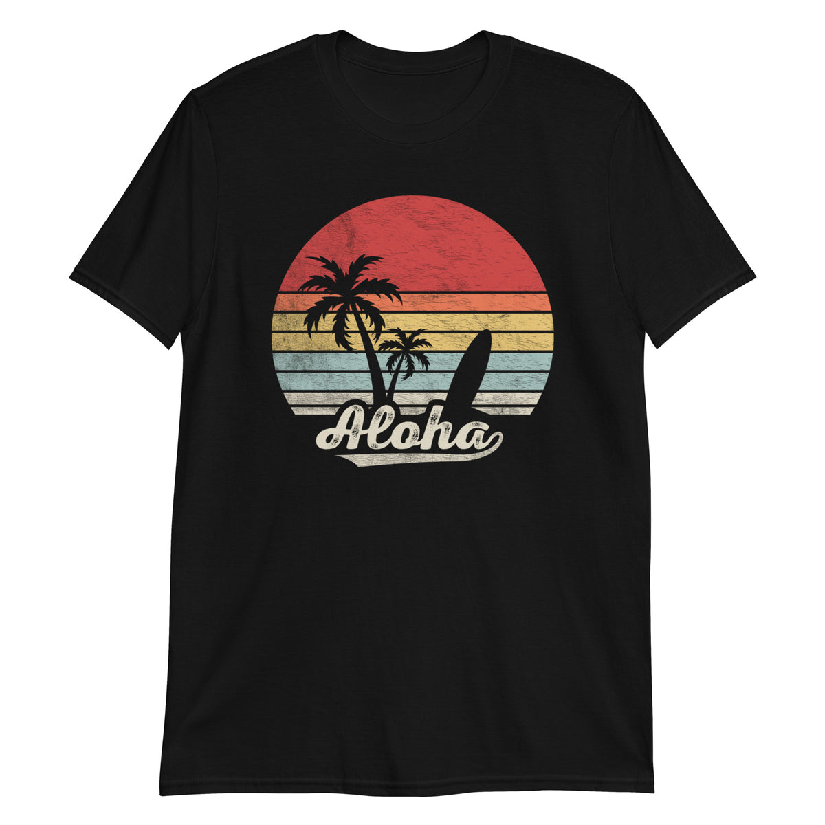 Vintage Retro Aloha Hawaii Hawaiian Island Palm Beach T-Shirt