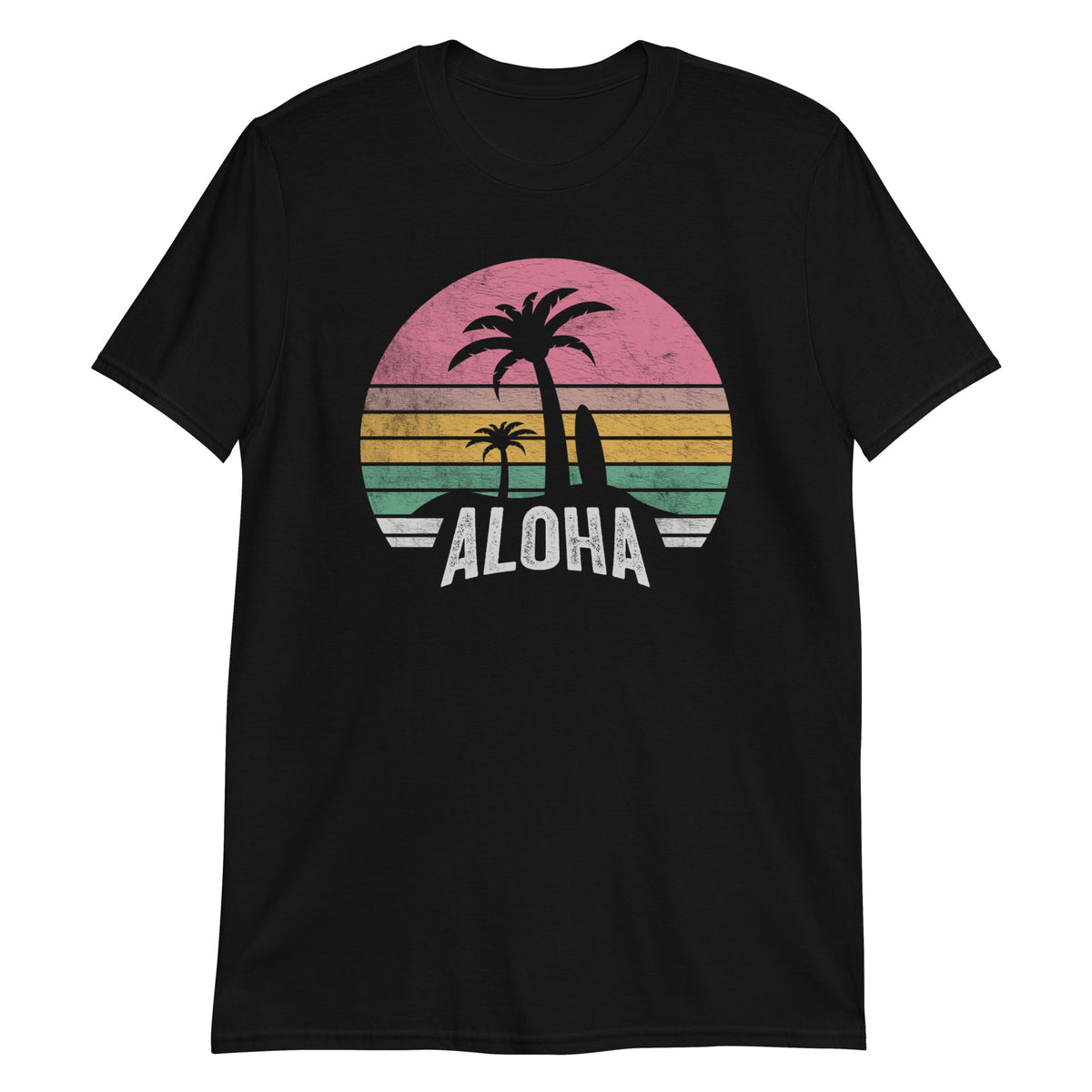 Vintage Retro Aloha Hawaii Hawaiian Island Palm Beach T-Shirt