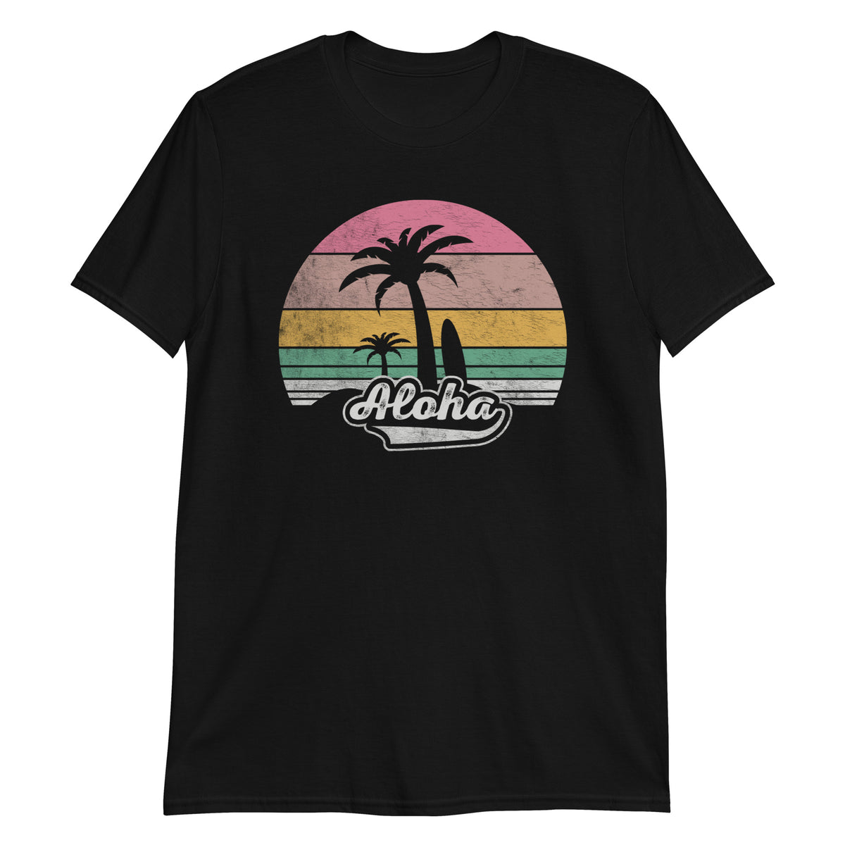 Vintage Retro Aloha Hawaii Hawaiian Island Palm Beach T-Shirt