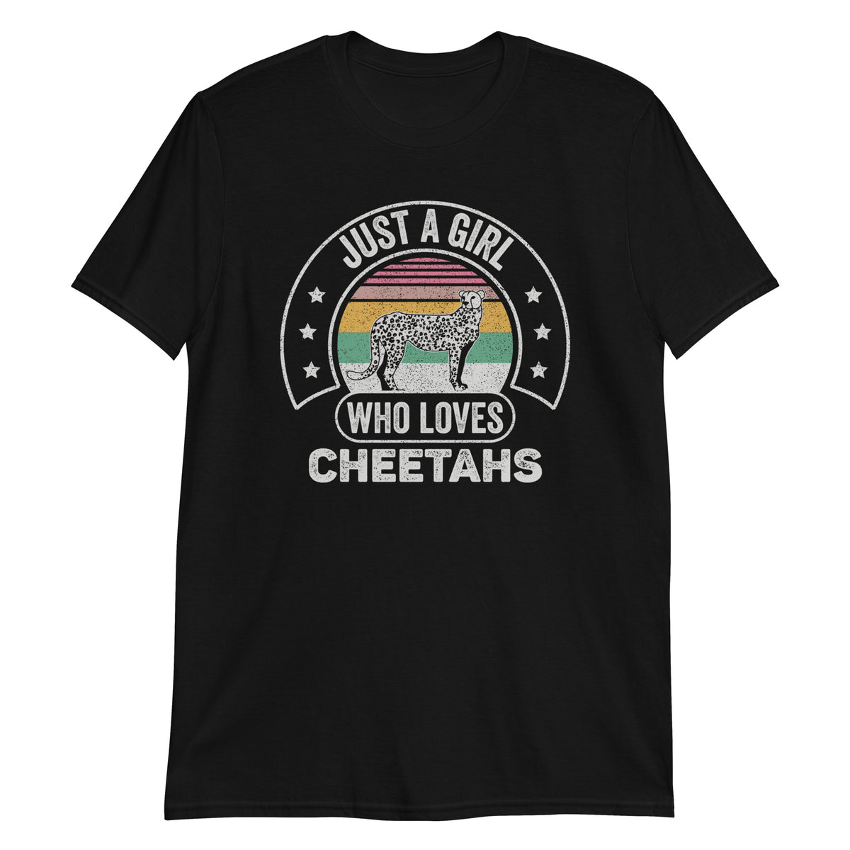 Just A Girl Who Loves Cheetahs Cheetah Lover Retro Vintage T-Shirt