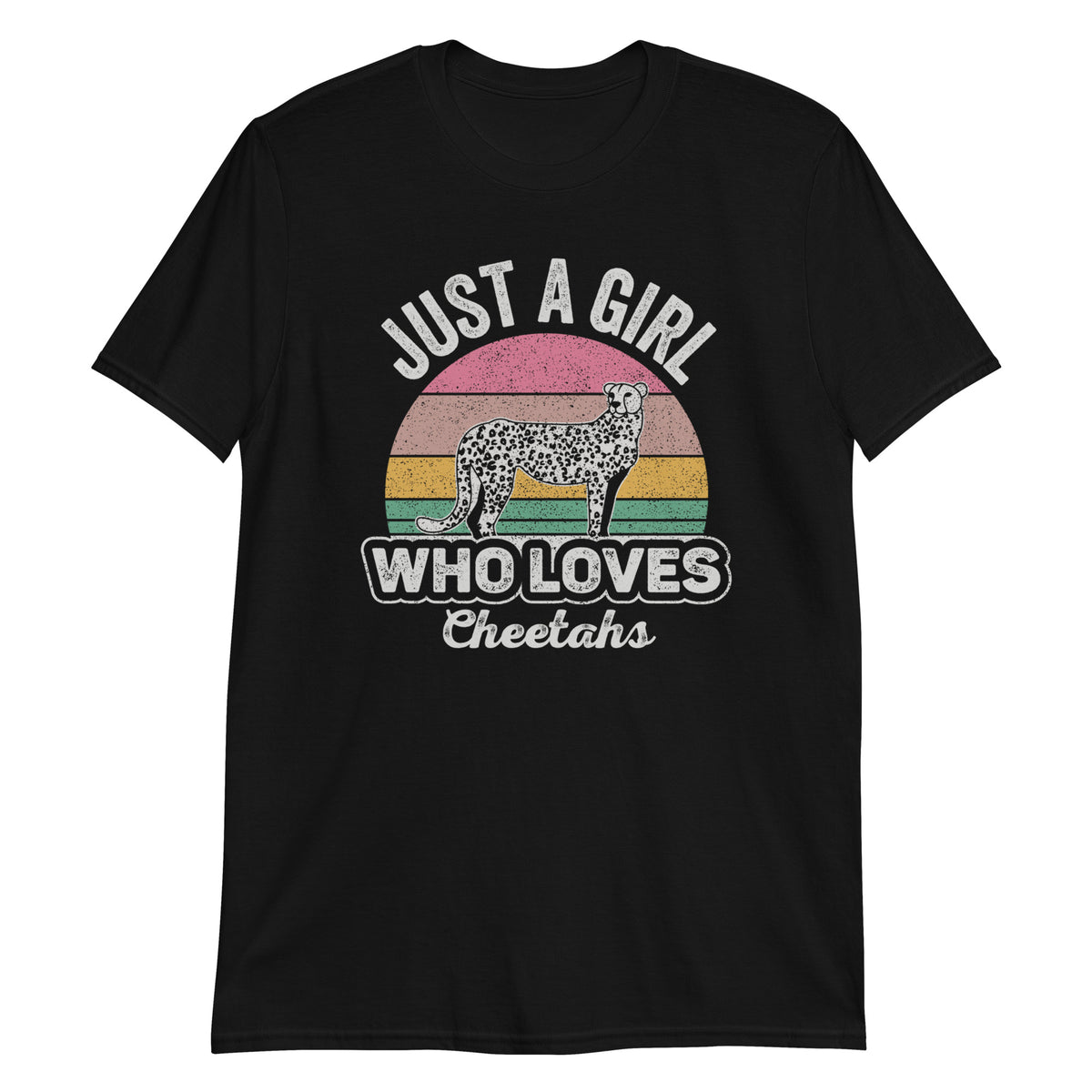 Just A Girl Who Loves Cheetahs Cheetah Lover Retro Vintage T-Shirt