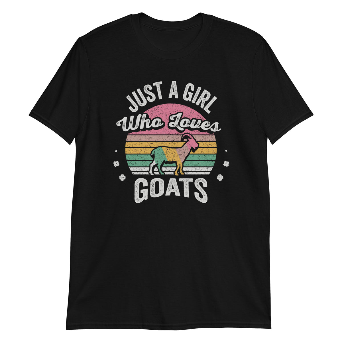 Just A Girl Who Loves Goats Goat Lover Retro Vintage T-Shirt
