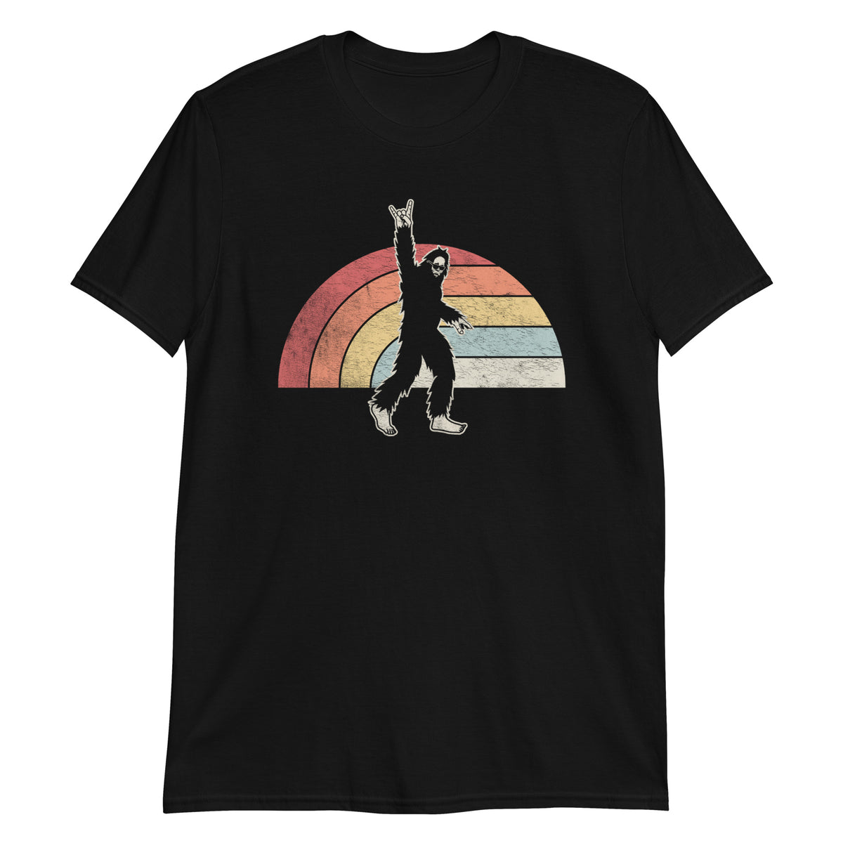 Bigfoot Silhouette Retro Rock n Roll Sasquatch Graphic T-Shirt T-Shirt