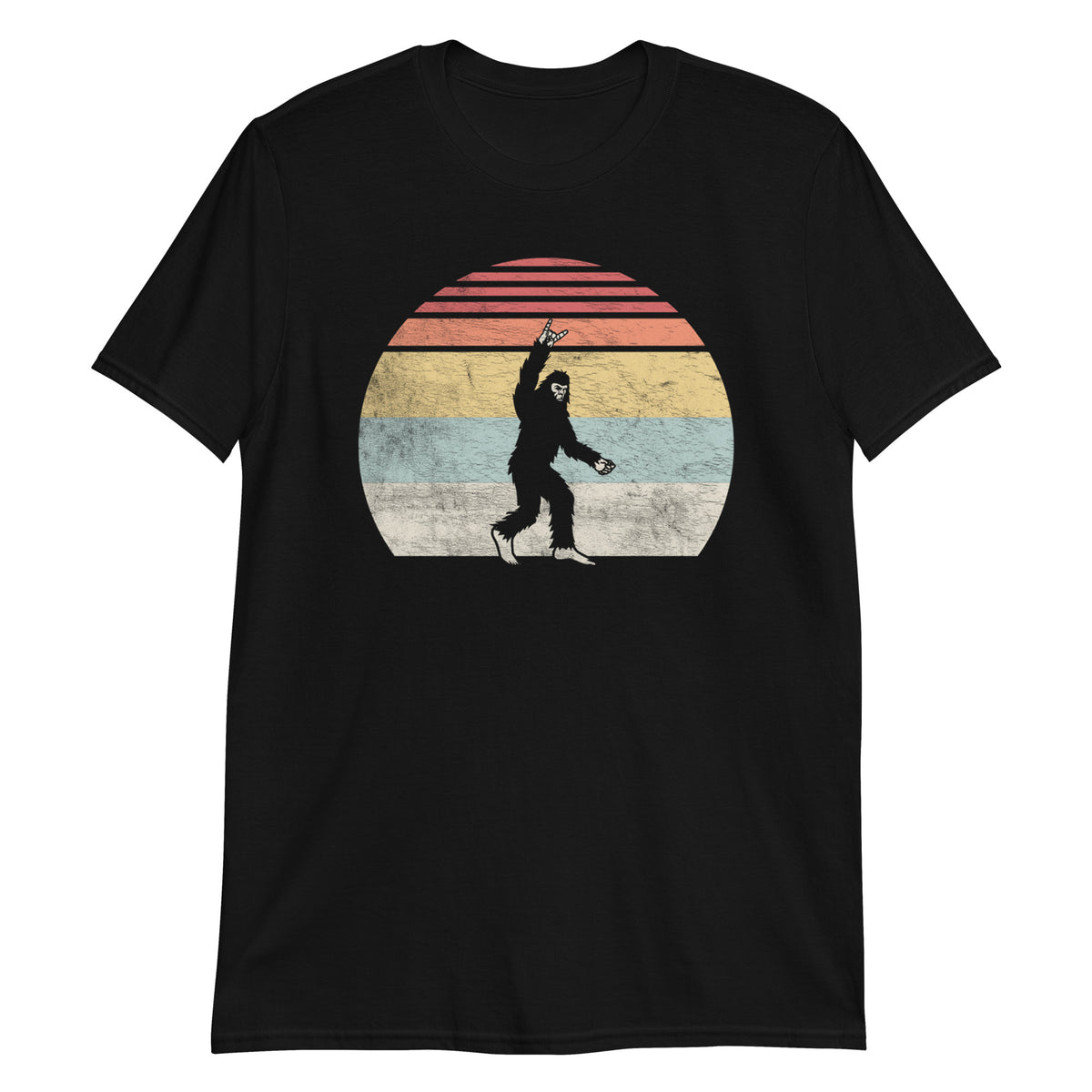 Vintage Sunset Rock & Roll  Style Bigfoot Lovers T-Shirt