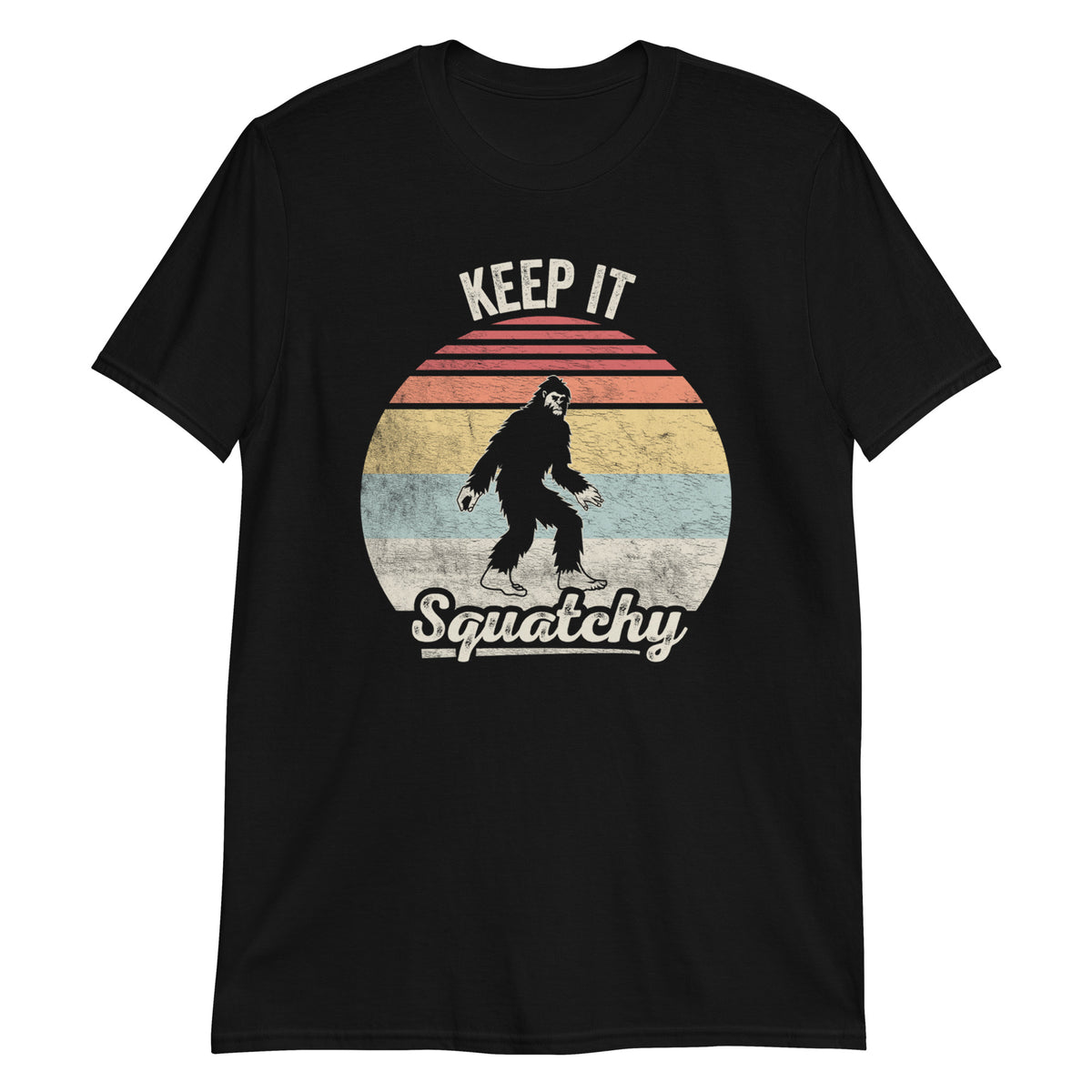 Bigfoot Keep It Squatchy Sunset Retro Vintage T-Shirt
