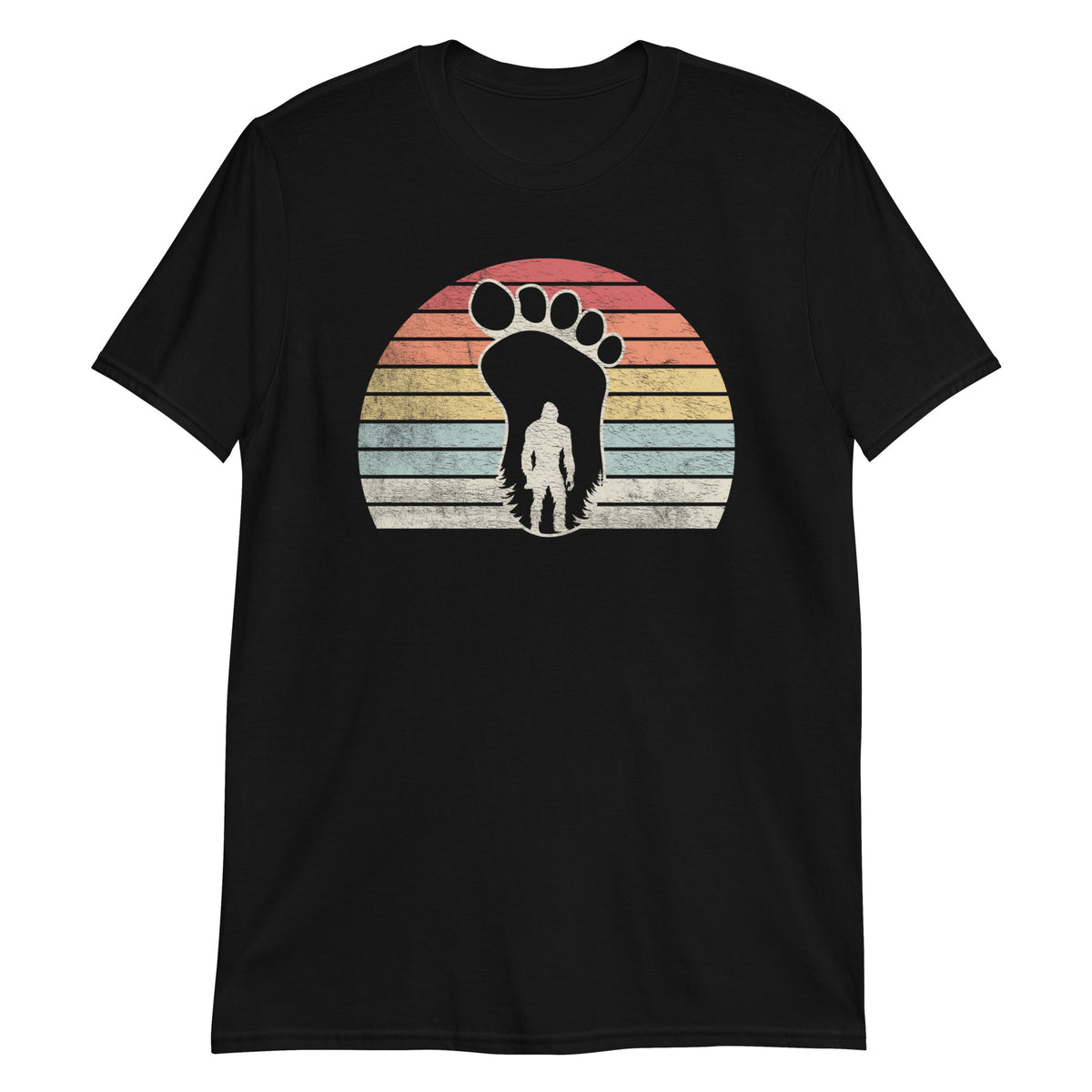 Bigfoot Sasquatch Loves Sunset Retro Vintage T-Shirt