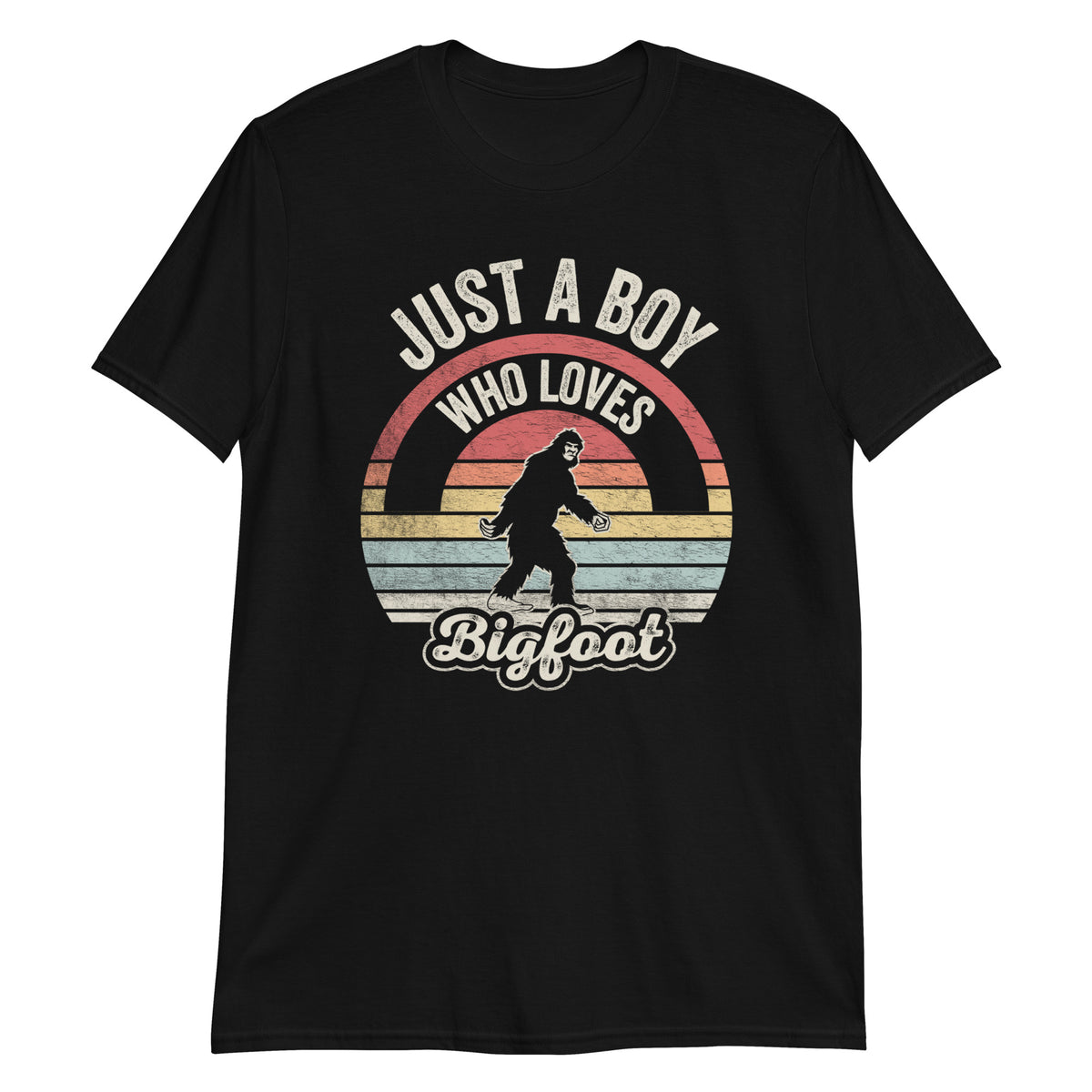 Just A Guy Who Loves Bigfoot Cool Retro vintage Bigfoot T-Shirt