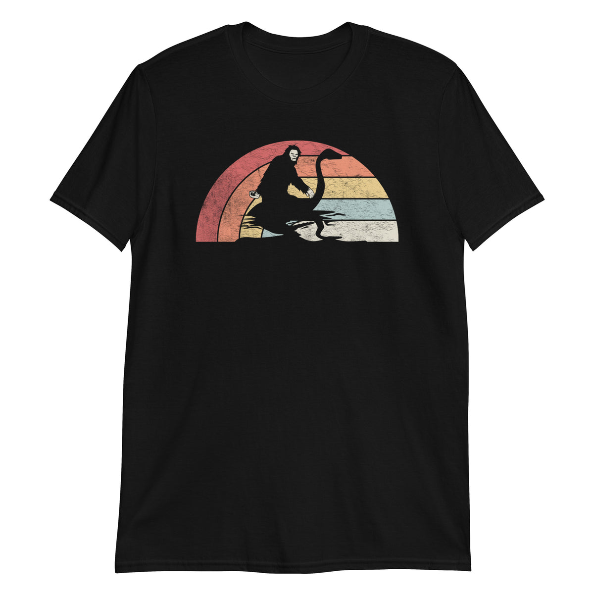 Bigfoot Champion Sasquatch Riding Retro Vintage T-Shirt