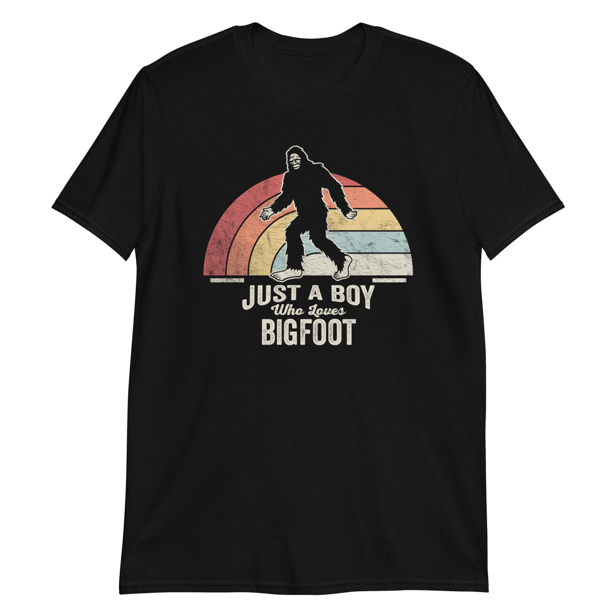Just a Boy Who Loves Bigfoot Retro Vintage T-Shirt