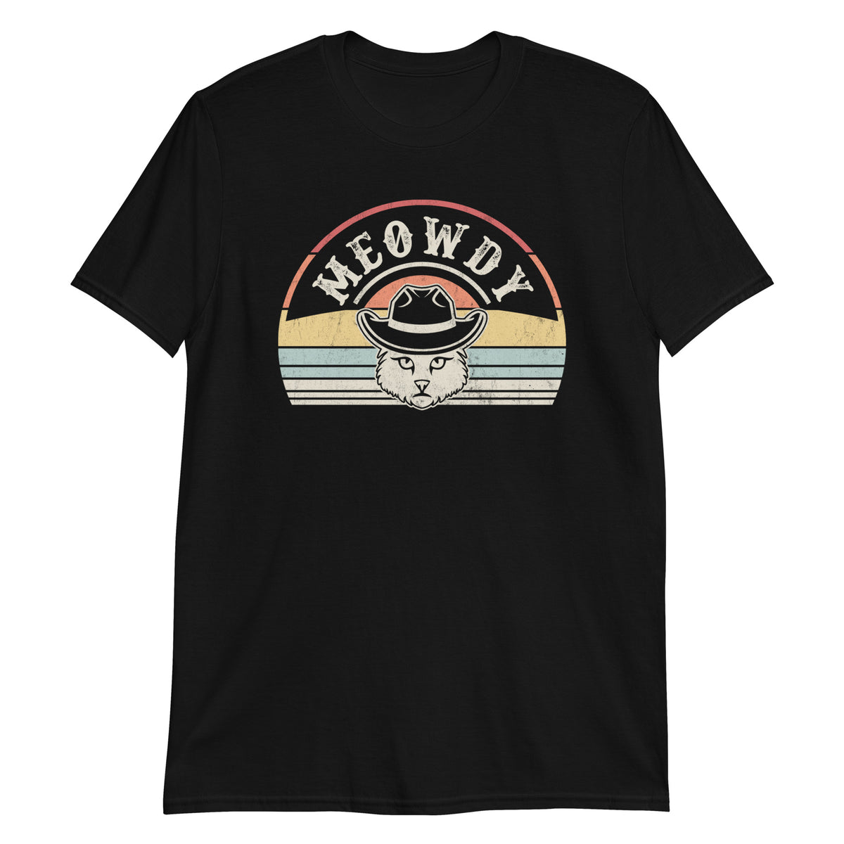 Vintage '60s & '70s Inspired Meowdy T-Shirt - 100% Cotton Casual Tee for Unique Style