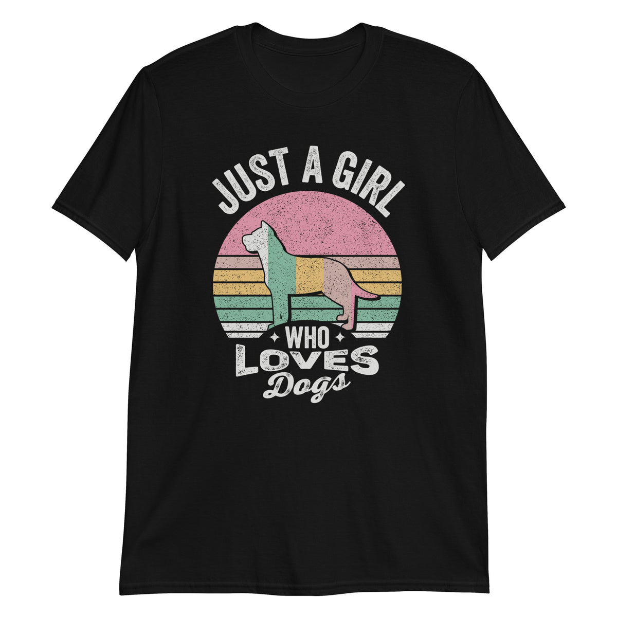 Just a Girl Who Loves Dogs Dog Lover Distressed T-Shirt