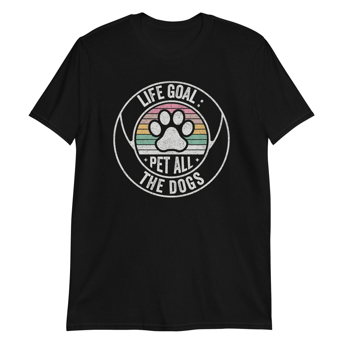 Life Goal Pet All The Dogs Distressed Retro Vintage T-shirt