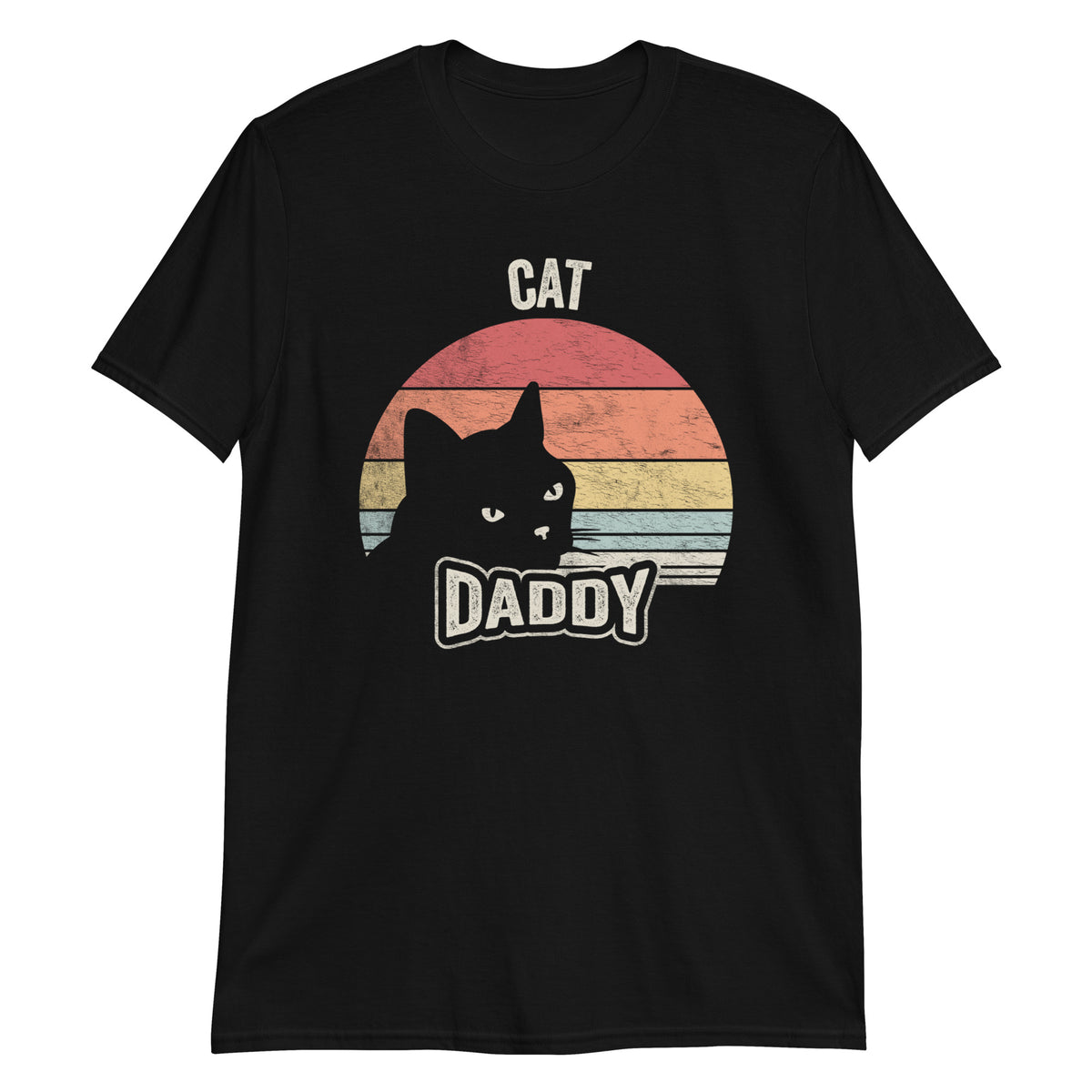 Cat Daddy Sunset Retro Vintage Funny T-Shirt