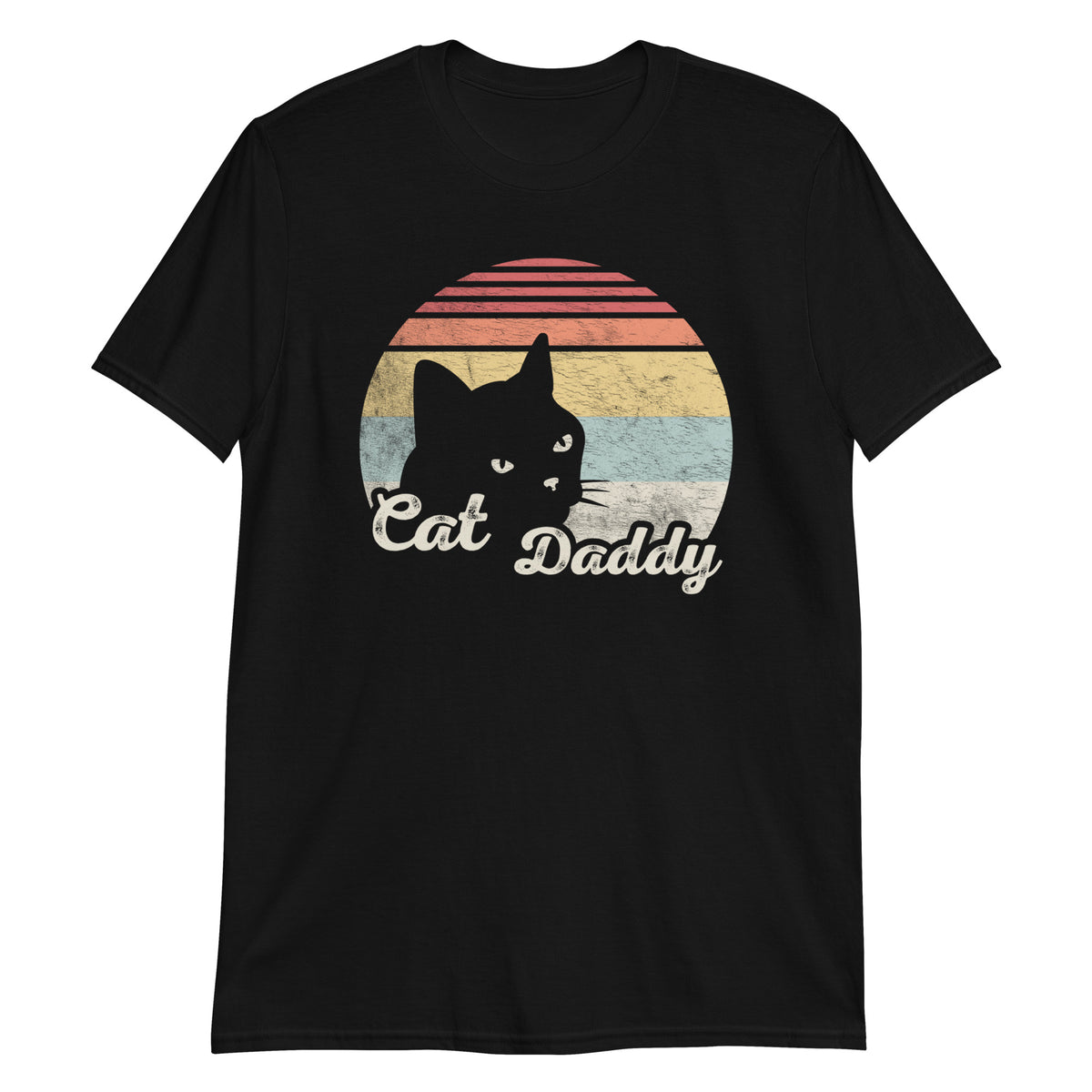 Cat Daddy Sunset Retro Vintage Funny T-Shirt