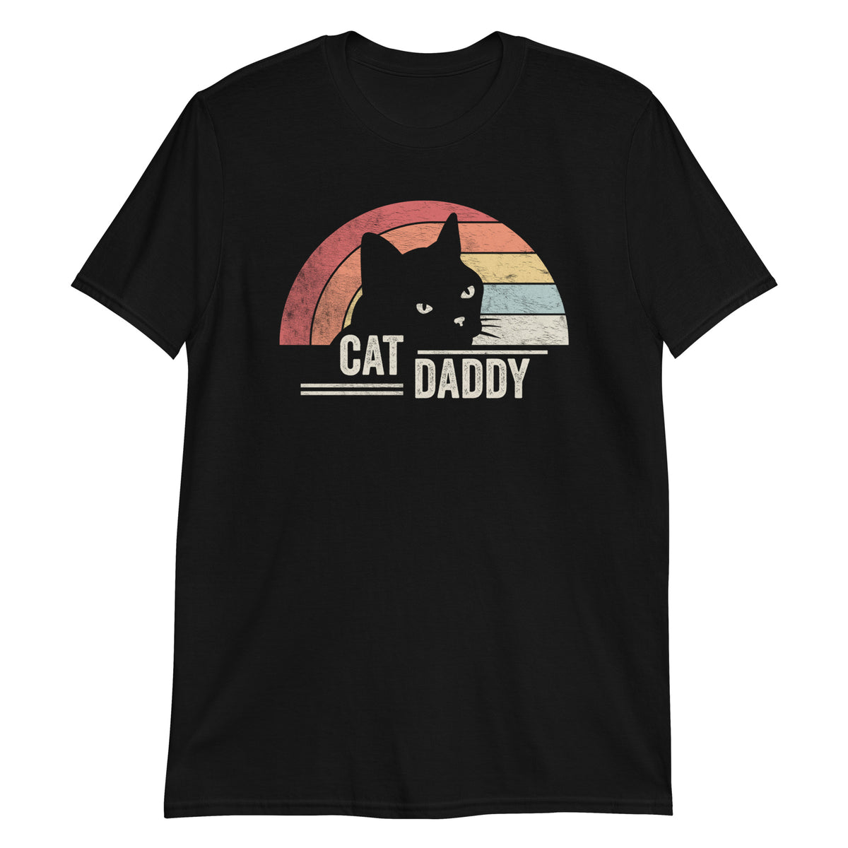 Cat Daddy Sunset Retro Vintage Funny T-Shirt