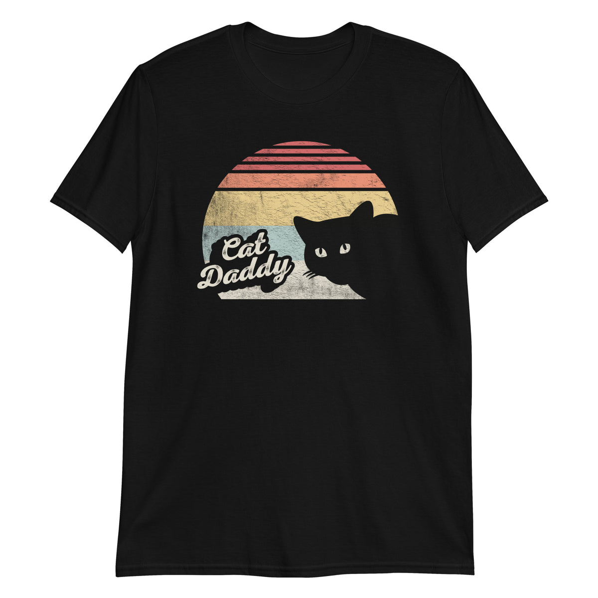 Cat Daddy Sunset Retro Vintage Funny T-Shirt