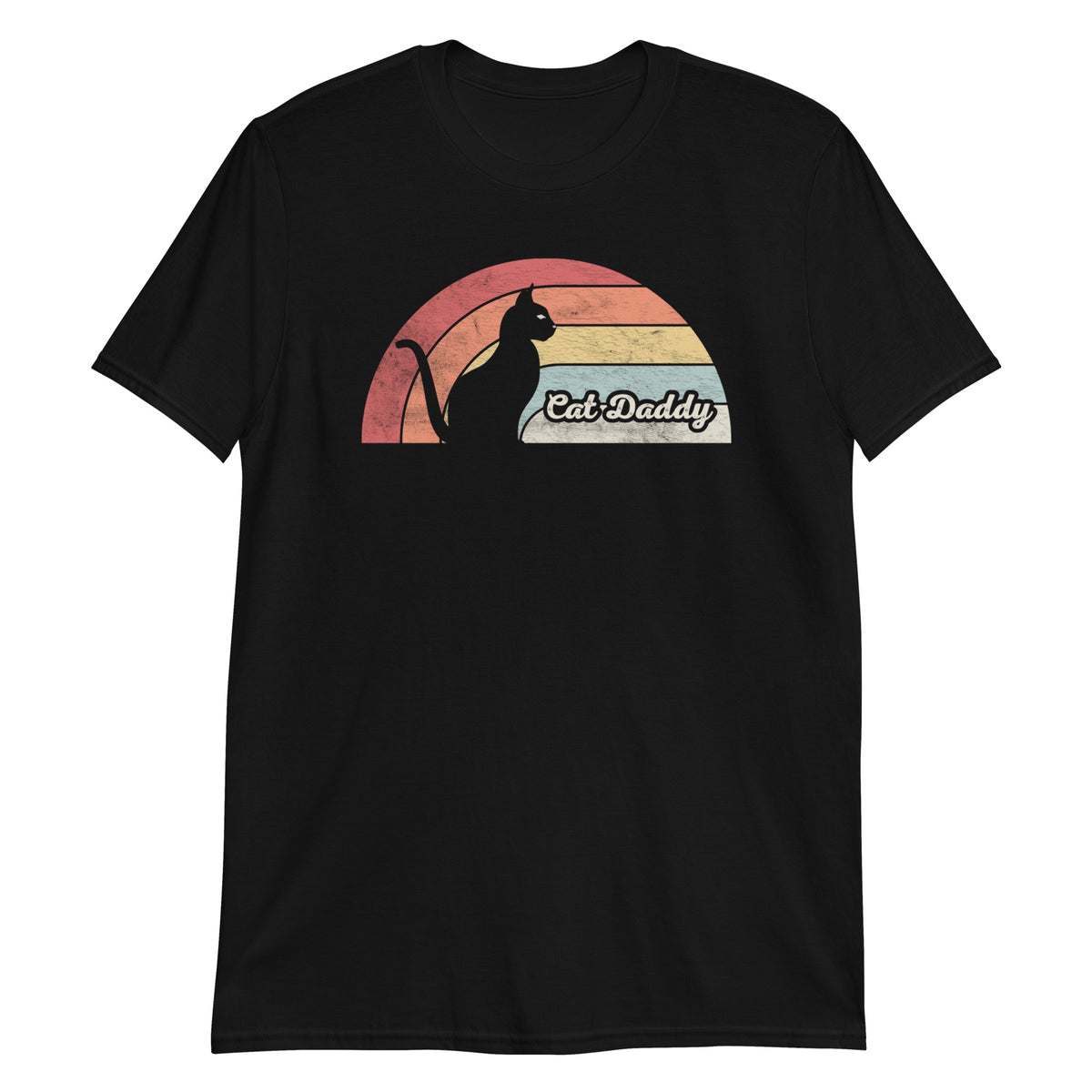 Cat Daddy Sunset Retro Vintage Funny T-Shirt