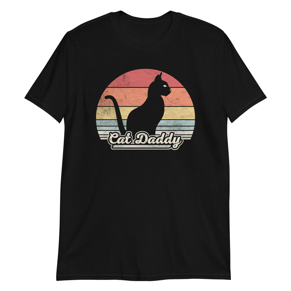 Cat Daddy Sunset Retro Vintage Funny T-Shirt