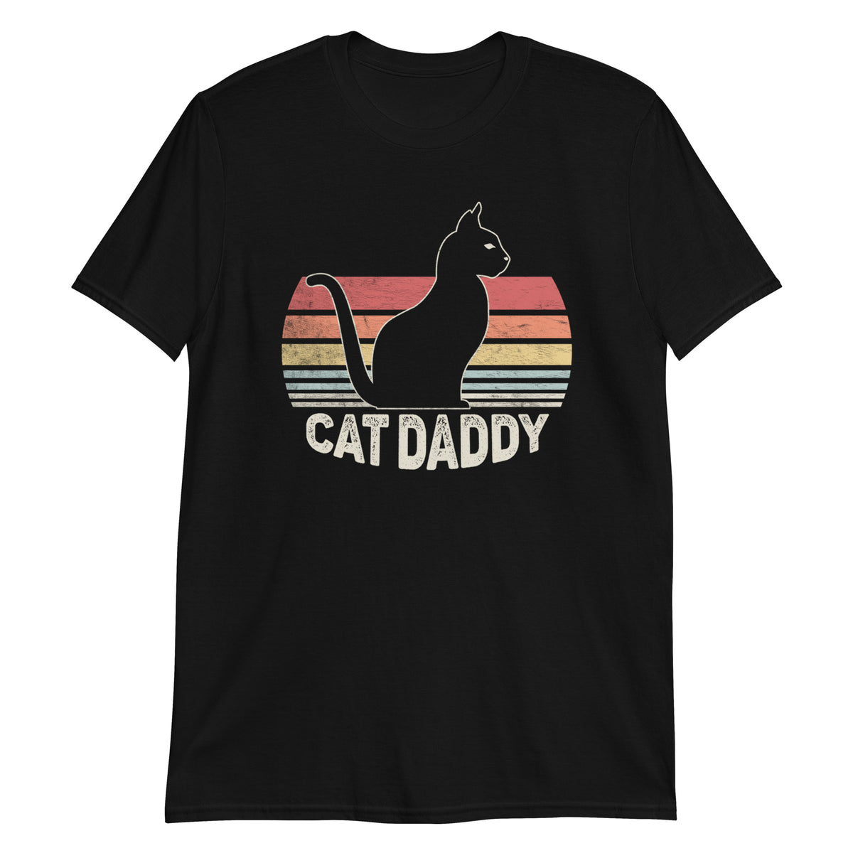 Cat Daddy Sunset Retro Vintage Funny T-Shirt