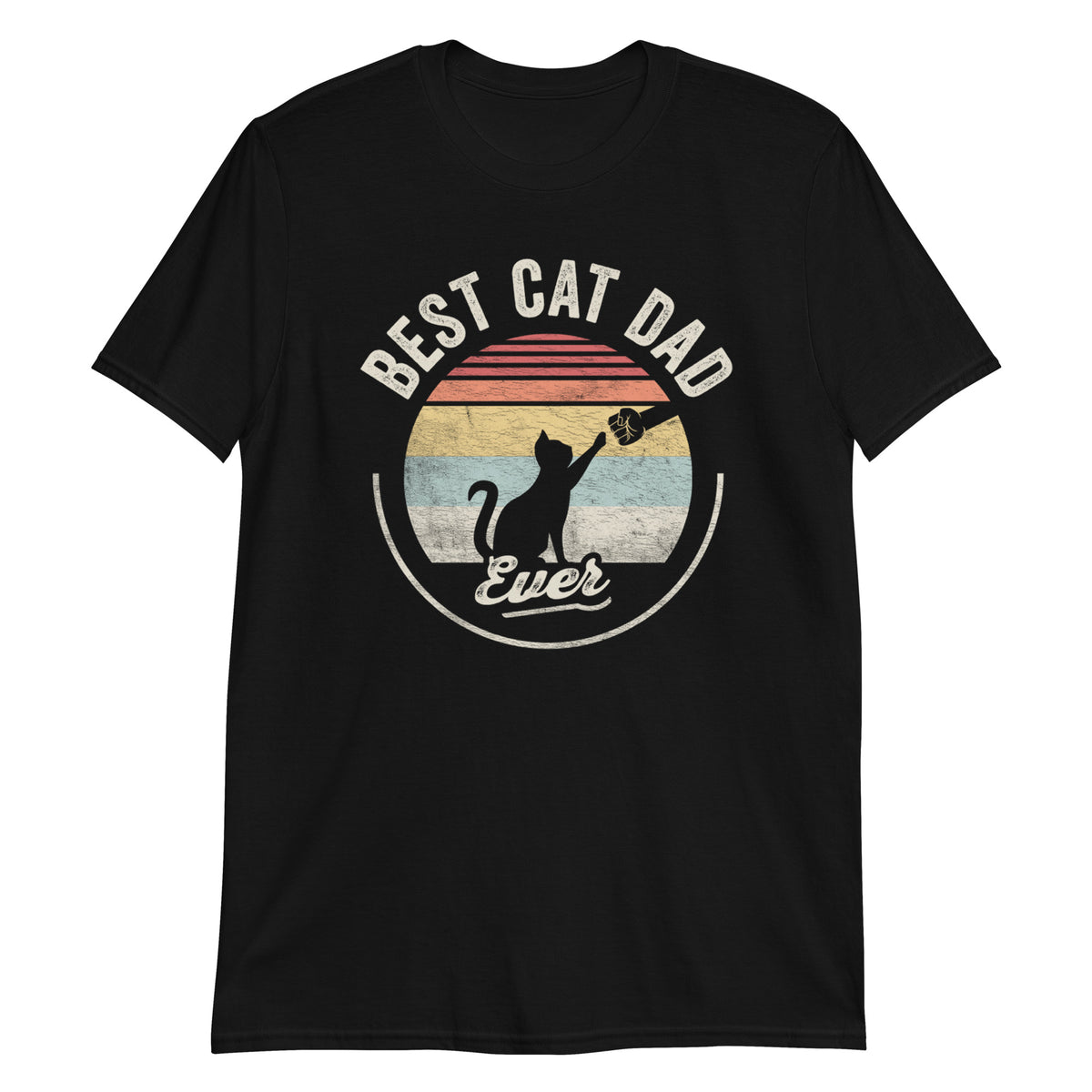 Best Cat Dad Ever Sunset Retro Vintage Funny T-Shirt