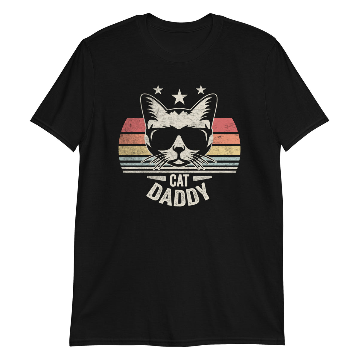 Cat Daddy Sunset Retro Vintage Funny T-Shirt