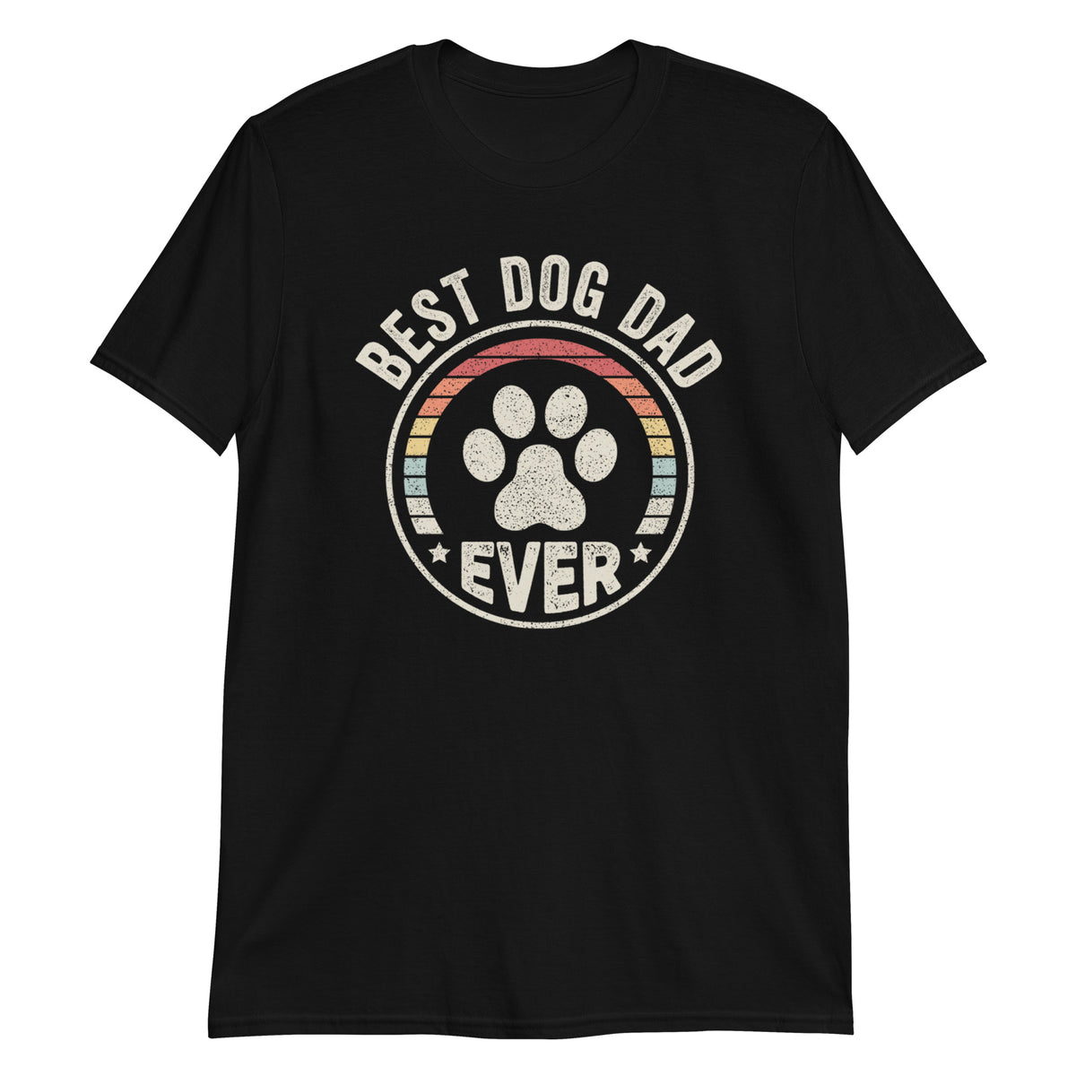 Best Dog Dad Ever Sunset Retro Vintage Funny T-Shirt