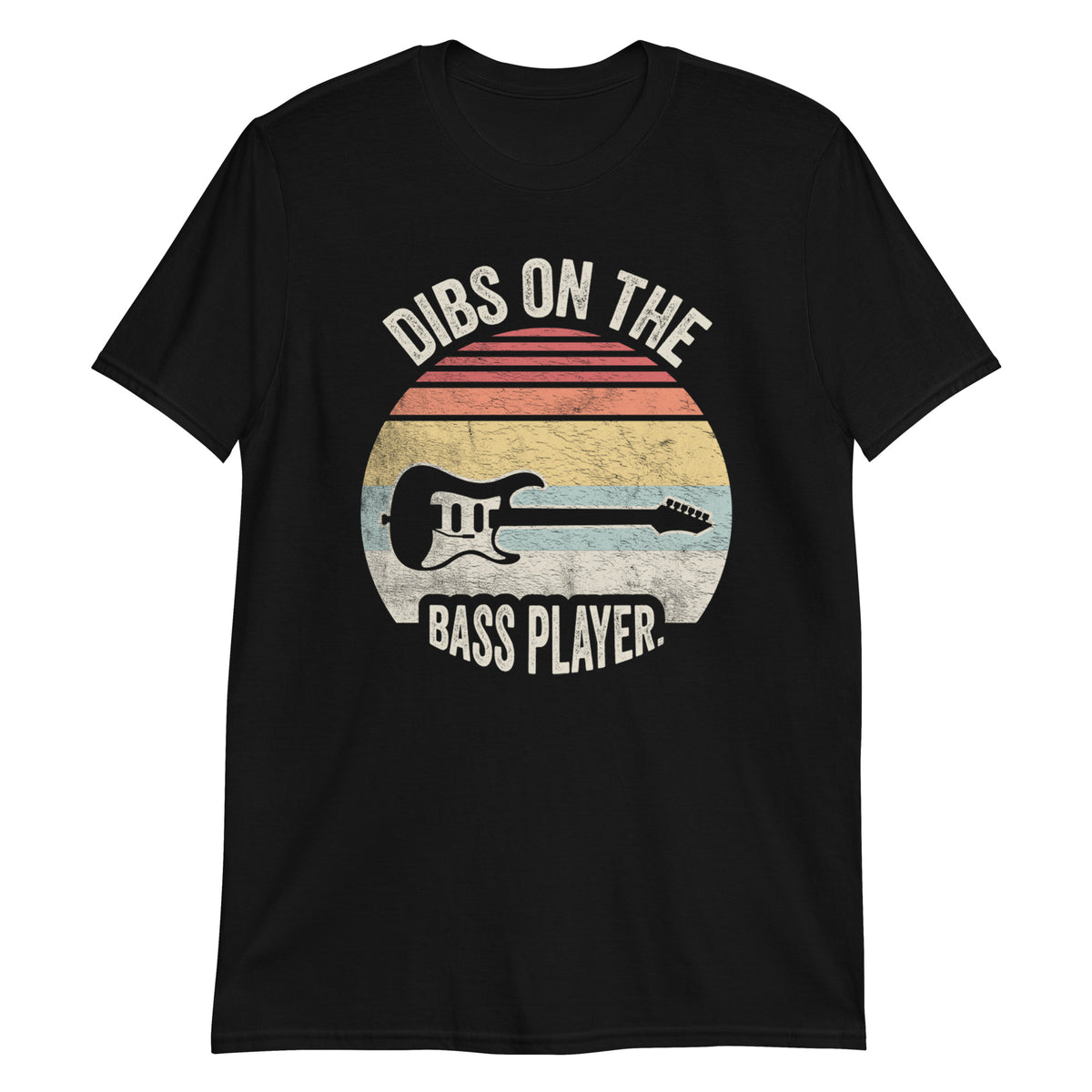 Dibs On The Bass Player Retro Distressed Music T-Shirt