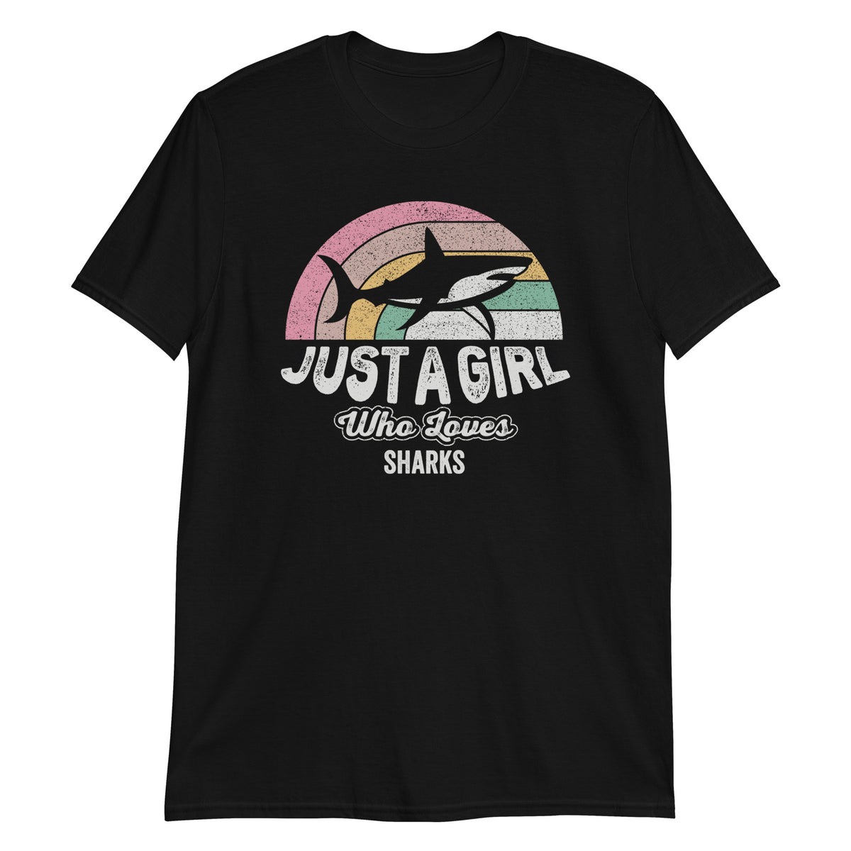 Just A Girl Who Loves Sharks Retro Style Vintage T-Shirt
