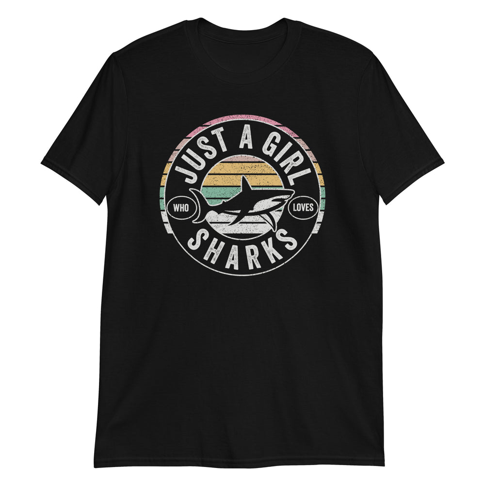 Just A Girl Who Loves Sharks Retro Style Vintage T-Shirt