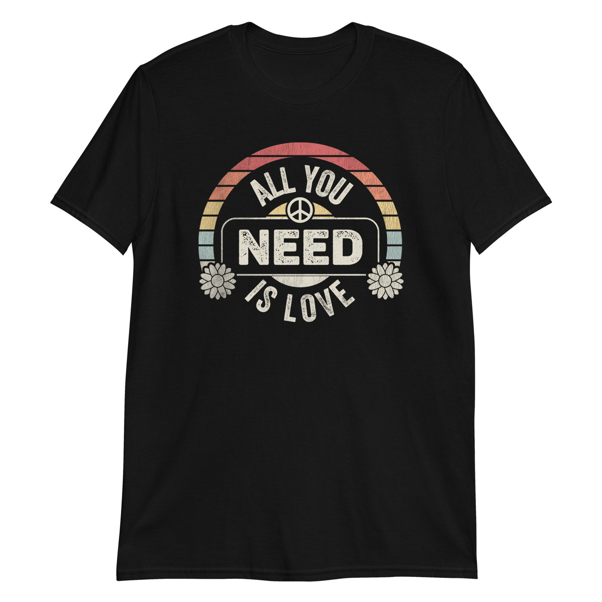 All You Need is Love Retro Style Vintage Peace Love T-Shirt