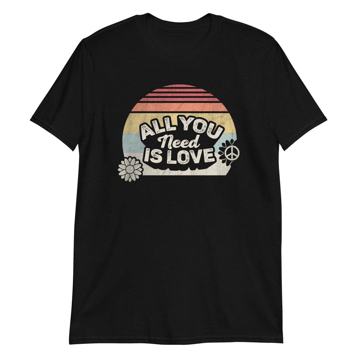 All You Need is Love Retro Style Vintage Peace Love T-Shirt