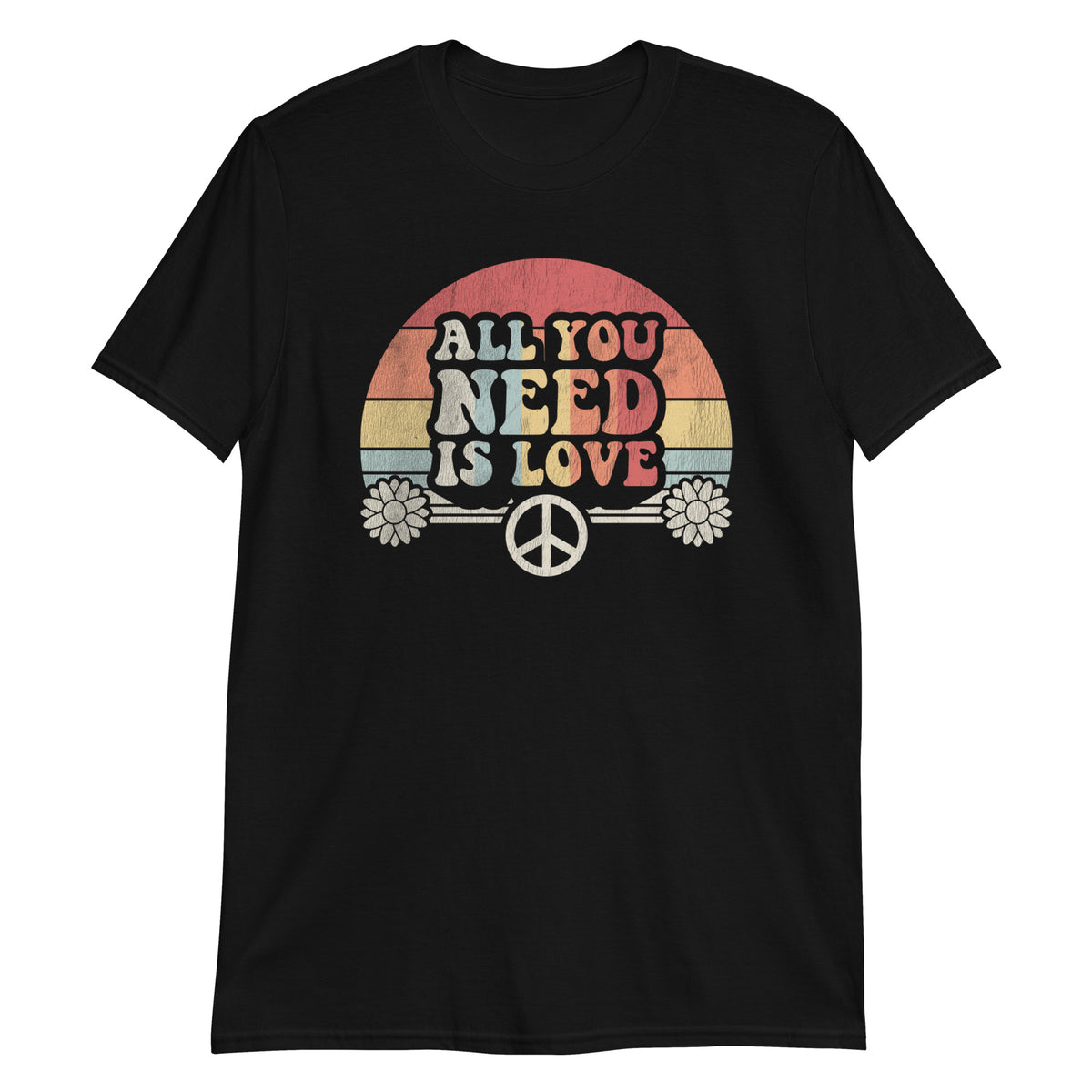 All You Need is Love Retro Style Vintage Peace Love T-Shirt