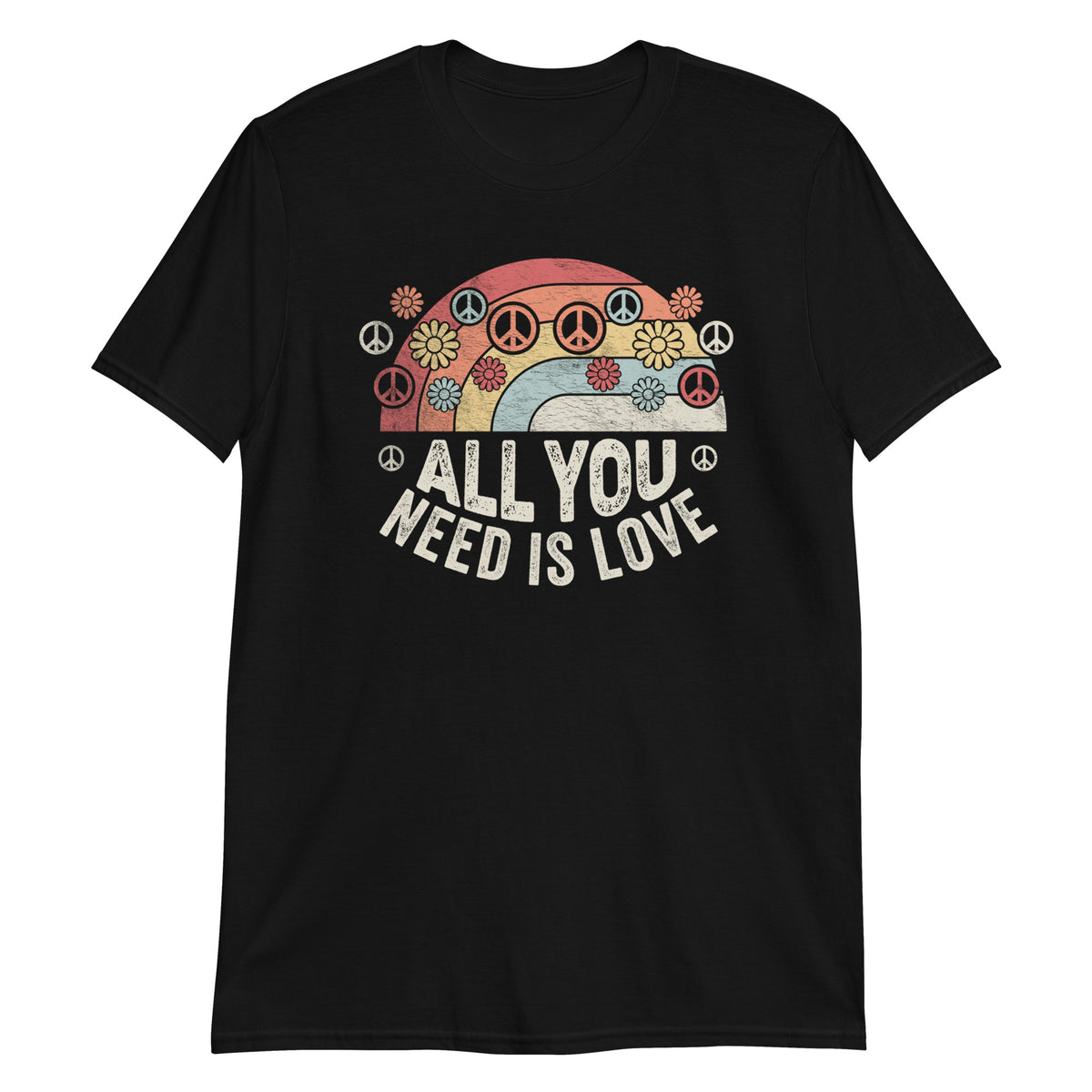 All You Need is Love Retro Style Vintage Peace Love T-Shirt