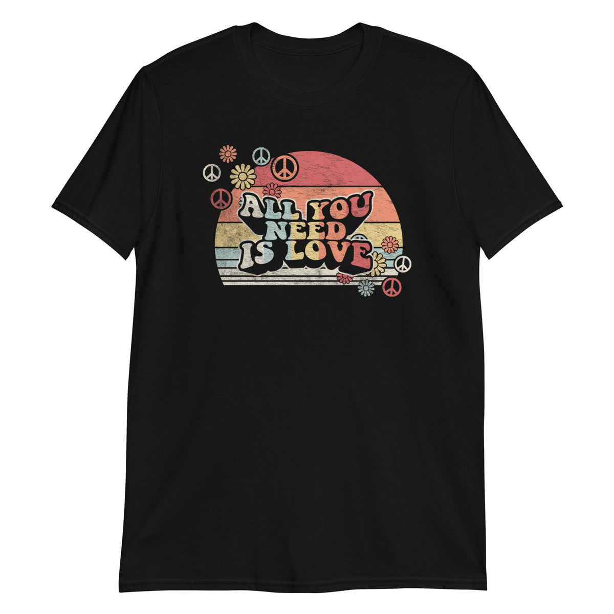 All You Need is Love Retro Style Vintage Peace Love T-Shirt