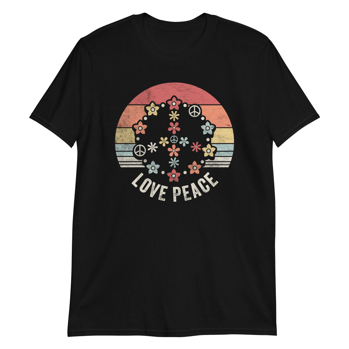 Love Peace Sign Retro Style Vintage T-Shirt