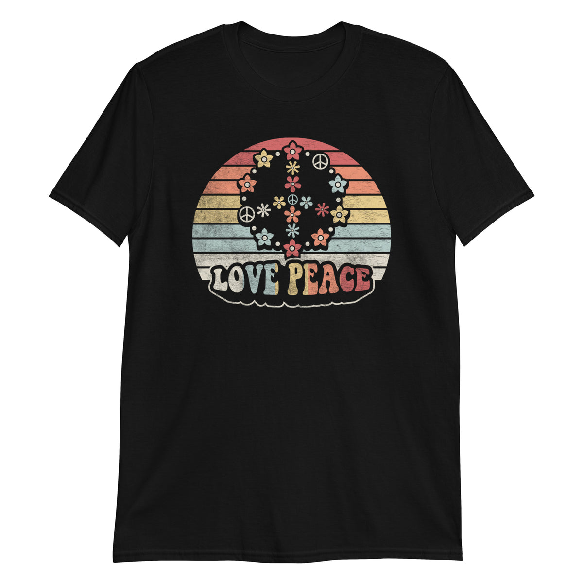 Love Peace Sign Retro Style Vintage T-Shirt